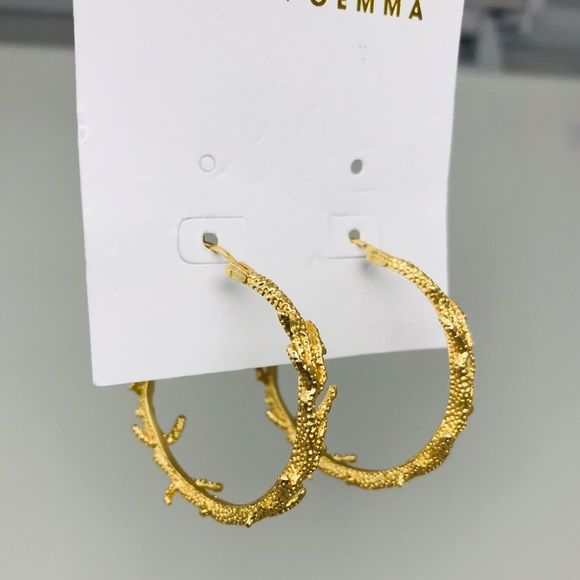 STELLA + GEMMA EARRING FROND MATT GOLD - Picture 2 of 7
